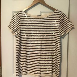 J. Crew Sequin Striped Blouse
